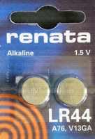 10 X Two (2) X Renata LR44 76A AG13 157 V13GA RW82 Alkaline Calculator/Watch/Key/Gadget Battery 1.5v Blister Packed Quality