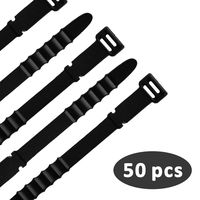 50 Packs Reusable Cable Ties 4.3 inches by Baskiss, Cord Strap for Cable Management and Cords Organization (Black)