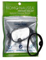 NoMo Nausea Instant Relief Large Black Aromatherapy Anti-Nausea Bands with Acupressure