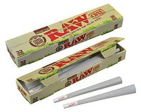 RAW Organic Unrefined Pre-Rolled Cone 32 Pack (King Size) Multi-Pack (12)