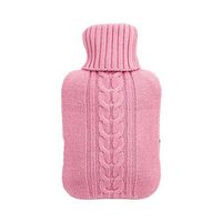 VORCOOL Rubber Hot Water Bottle,2L Soft Knitted Cover Premium Classic Rubber Hot Water Bottle for Quick Pain Relief and Comfort(Pink)
