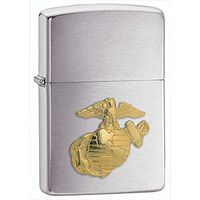Zippo Personalized Message Engraved on Backside Customized U.S. Marine Corps. Windproof Lighter (Style15)