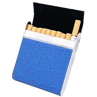 Watruer Cigarette Holder Case Box Pocket Carrying Case for Hold 20 Regular Size for Men Women - Blue