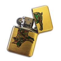 Gold Flip Top Refillable Windproof Lighter - Pretty Piglet Pig Lighter Gold