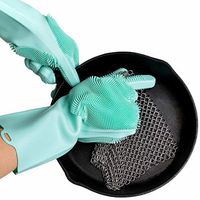 The Cast Iron Lover Cleaning Kit – Clean Cast Iron Skillets, Pots & Pans 10X Faster, Safer & Easier w/Longest Lasting 316 Stainless Steel Chainmail Scrubber & Silicone Scrubber Dish Gloves
