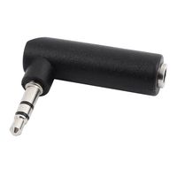 uxcell Black 90 Degree Elbow 4 Pole 3.5mm Male to Female Adapter Audio