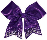 Chassé Girls' Metallic Rhinestone Performance Hair Bow Metallic Purple