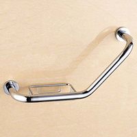 WENBO Home- All Copper Rose Gold Bathroom Bathroom with Soap Net Soap Box for The Elderly Anti - Slip Disabled Handrails (Color : Silver)