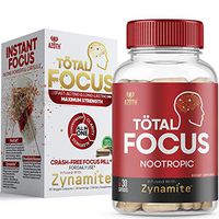 AZOTH Total Focus Supplement - for Focus, Energy, Attention & Concentration | with Zynamite, Rhodiola Rosea, PurCaf (Organic Caffeine) | All-Natural, Crash-Free Nootropic Brain Supplement (30 Pills)