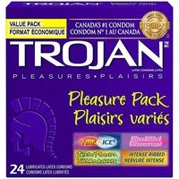Trojan Condom Pleasure Pack Lubricated, 44 Condoms (2 Pack)