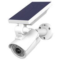 Fine Simulation Camera Wall Light,Solar Powered Dummy Surveillance Bullet Fake Camera LED Light Human Sensor and Flash Lights, Home or Business, Solar Powered Camera Light (White)