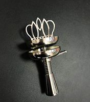 Crown Head Bowl Charcoal Holder Burner for Shisha Hookhas Chicha Narguile Accessories Carbon Fittings Separator Pan Hood (Silver)
