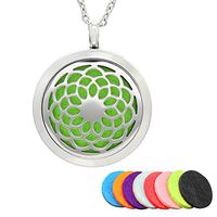 ULTNICE Aromatherapy Pendant Essential Oil Diffuser Stainless Steel Necklace Locket