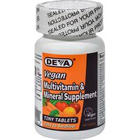 Deva Vegan Multivitamin and Mineral Supplement - 90 Tiny Tablets - Gluten Free - Dairy Free - Wheat Free - Easy to Swallow