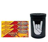 Herb Airtight Container Fresh Kettle with Juicy Jay's Mello Mango 1.25 Flavored Hemp Rolling Papers 3 Count DC Crafts Nation- Metal
