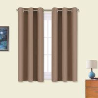 NICETOWN Window Draperies Blackout Curtain Panels, Window Treatment Thermal Insulated Solid Grommet Blackout Drapes for Bedroom (One Pair, 34 by 54 inches, Cappuccino)