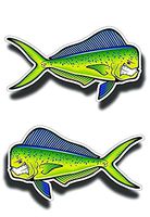 Angry Mahi Dolphin Fish Sticker. Best USA Decal Vinyl for Your Car Window Or Bumper, Hard Hat, Fishing Toolbox. Decor for Shops, Cafe, Laptop Or Even Kayak Or Boat. Size 2.1 inch x 5 inch