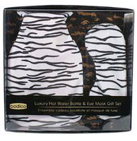 Classic 500ml Cross-hatched Hot Water Bottle with Cover and Eye Mask, Cover Color May Vary