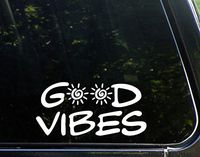 CMI305 Good Vibes - 8" x 4" - Vinyl Die Cut Decals/ Bumper Stickers For Windows, Cars, Trucks, Laptops, Etc.