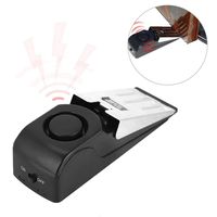 120dB Door Stop Alarm Wedge Shaped Door Stopper Wireless Alert Home Security System Doorstop Safety Tools Low Battery Indicator, Easy Access On (Batteries not included)