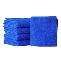 giveyoulucky 5Pcs Blue Soft Absorbent Wash Cloth Car Auto Care Microfiber Cleaning Towels