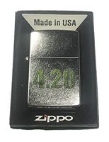 Zippo Custom Lighter - Weed Pot Leaf Marijuana 4:20 Smoking Weed Time!