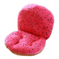 Kylin Express Indoor Soft Home/Office Squared Cartoon Seat Breathable Chair Cushion with Backrest, Dragon Fruit