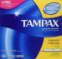 Tampax Flushable Cardboard Applicator, Regular, 54 Count Jumbo Pack
