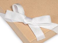 Pack Of 50, 8" White Satin Stretch Wide Loops W/Pre-Tied Bows For Jewelry Boxes