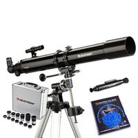 Celestron 21048 Bundle PowerSeeker 80mm Telescope with Skymaps, Optics Cleaning Tool and Eyepiece & Filter Kit