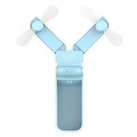 Ronessy Travel Fan Hand Fan Personal Fan Mini Handheld Fan Battery Operated Rechargeable Portable Hiking Fan Red (Dual Head, Blue)