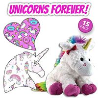 GrifGrips Unicorns Forever Combo Pack: 15 Pack Adhesives for Your CGM Device Plus a Unicorn Plush Animal (Dexcut Vertical (G6))