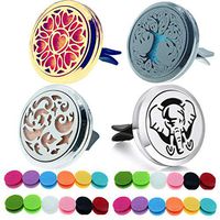 4PCS car Aromatherapy Fragrance Essential Oil Diffuser Vent Clip Stainless Steel Diffuser with 48 Replacement Felt Pads