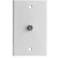 ACL TV Wall Plate with 1 F-pin Coupler (White), 1 Pack