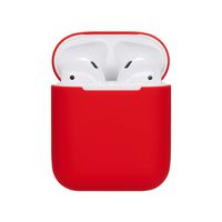 Sikye Earphone Carrying Case,Soft Silicone Protective Cover Travel Cute Box Slim Form Fitting Minimalistic Design for AirPods Charging Case (Red)