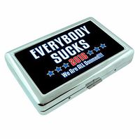 Everybody Sucks 2016 Presidential Election Metal Silver Cigarette Case Holder Wallet RFID-blocking