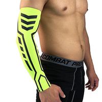 iMakcc UV Protection Cooling Arm Sleeves - Long Sun Sleeves for Men & Women. Perfect for Cycling, Driving, Running, Basketball, Football & Outdoor Activities. (Green, L)
