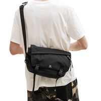 HYC00 Cool Messenger Crossbody Bag for Men,Canvas Satchel Shoulder Bag, Laptop Bags Bookbag 13 inch,Black (Black)