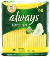 Always Ultra Regular With Wings, Unscented Thin Pads 96 Count