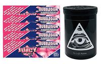 Herb Airtight Container Fresh Kettle with Juicy Jay's Bubblegum 1.25 Flavored Hemp Rolling Papers 5 Count DC Crafts Nation- Illuminati
