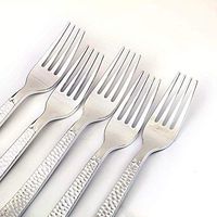 BalsaCircle 48 pcs 7-Inch long Silver Hammered Design Plastic Forks - Disposable Wedding Party Event Tableware Discounted Supplies