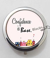 BlackKey Confidence Beautiful Inspirational Word 3-Compartment Decorative Pocket Gift Box Case Organizer for Pill, Color 1 -1700