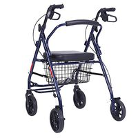 ZXQQQ Rollator Walker with Seat For Seniors Accessories Folding Transport Chair with Large Bag and Non-Slip Light Weight Rolling Rollators Combo Travel Aluminum Alloy adjustable Heavy Duty