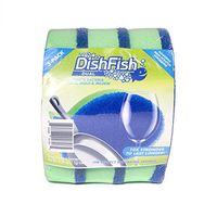 DishFish Dual Scrubber Sponge CP201-8, Multi-Purpose Cleaning Sponge, 8-Pack