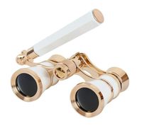 WYLOKEN Vintage Binoculars with Handle,Ladies Decorative Stage Opera Theater Glasses Binoculars-White