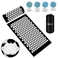 Benooa Acupressure Mats and Acupressure Pillow Massage Set,Acupuncture Mats and Acupuncture Pillow for Therapy Back Neck Pain Relief Sciatic Pain,Insomnia,Muscle Relaxation with Carrying Bag