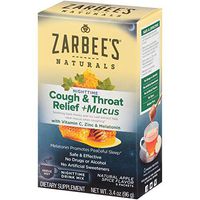 Zarbee's Naturals Cough & Throat Relief + Mucus Nighttime Drink Mix, Apple Spice Flavor, 6 Packets
