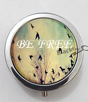 BlackKey Be Free Birds 3-Compartment Decorative Pocket Gift Box Case Organizer for Pill, Color 1 -1125