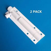 Runningfish 2 Pack White Solid Aluminium Slide Bolt Latch, Mini Door Barrel Bolts Latches, Security Gate Sliding Latch Lock (3.5 Inch, White Tone)