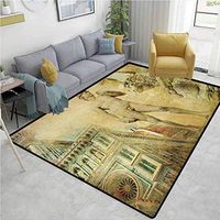 Italy Coco Fiber Area Rug Kids Room, Ancient Florence Art Collage Michelangelo David Renaissance, Fashionable High Class Living Dinning Room(2'x 6') Pale Yellow Pale Orange Mint Green
